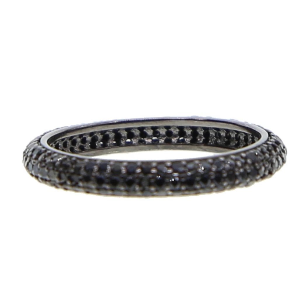 NEW BLACK CZ ETERNITY BAND